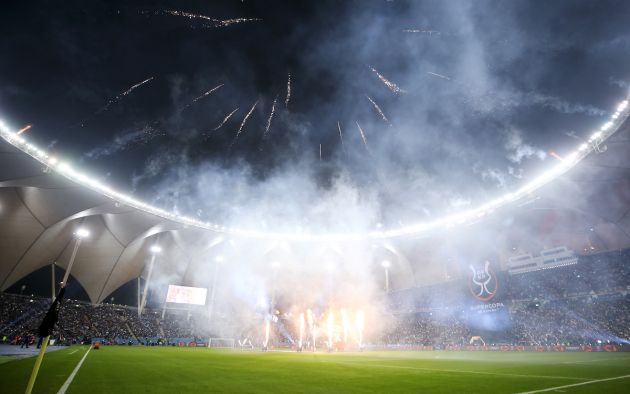 RIYADH, SAUDI ARABIA - JANUARY 15: Barcelona v Real Madrid at King Fahd International Stadium on January 15, 2023 in Riyadh, Saudi Arabia. (Photo by Yasser Bakhsh/Getty Images)