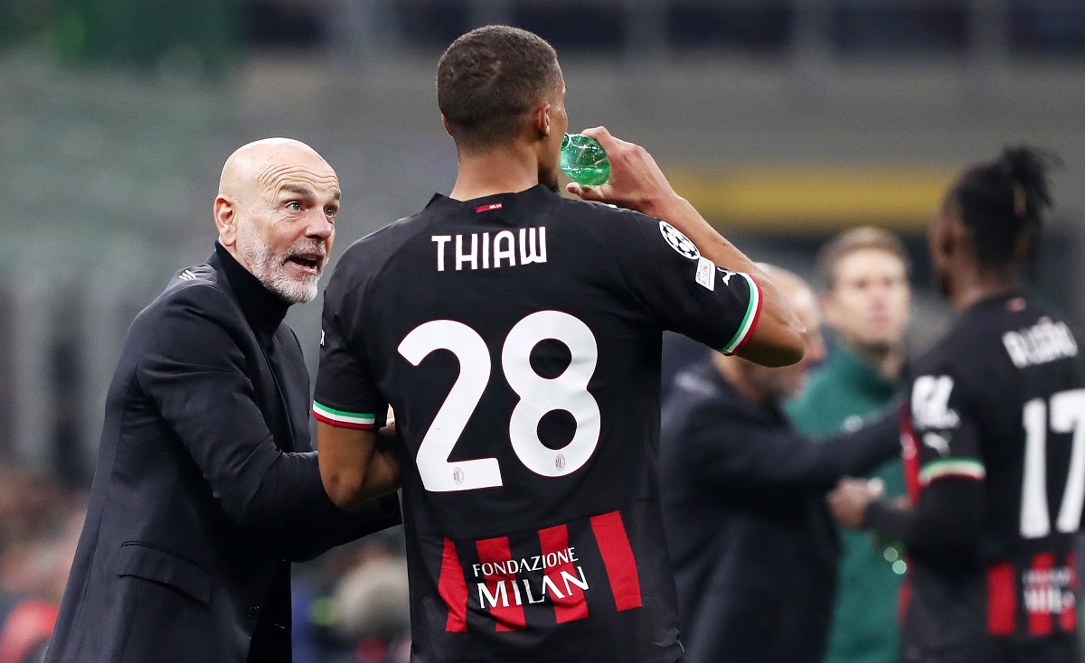 Stefano Pioli and Malick Thiaw