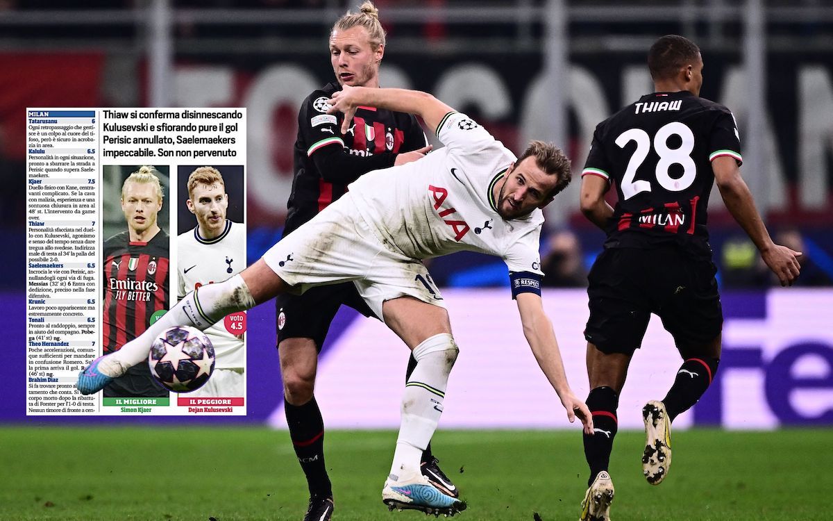 Simon Kjær and AC Milan win 1-0 over Tottenham