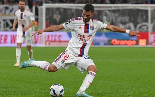 Lyons French midfielder Houssem Aouar