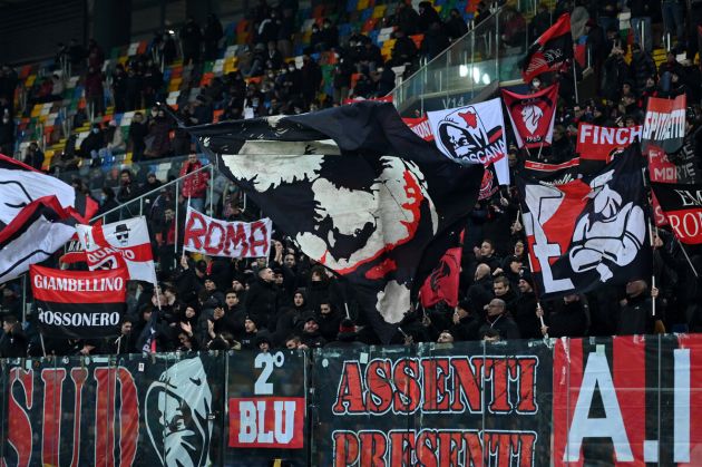 Milan fans at Udinese