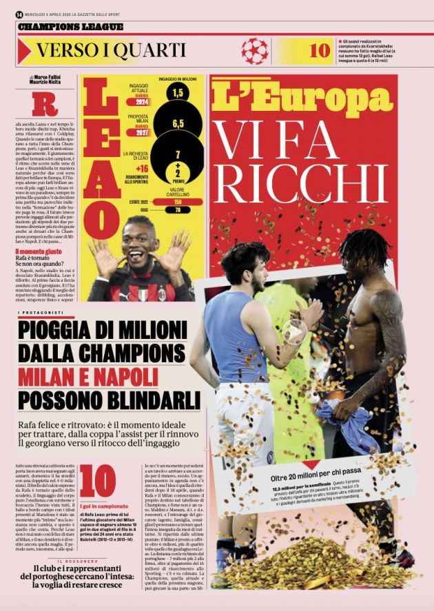 GdS: Progressing To Semi-finals Of Champions League Could Seal Leao Renewal