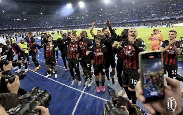 AC Milan players celebrate