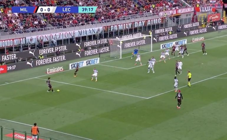 Watch: Leao Gets Milan Into The Lead Against Lecce With Well-placed Header