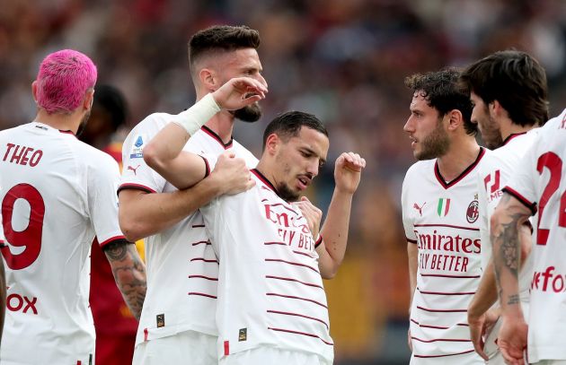 Milan players vs. Roma
