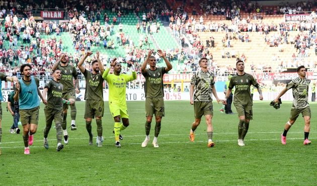 AC Milan celebrate Lazio win