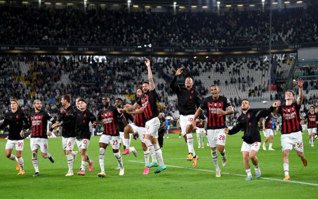 Players of AC Milan celebrate