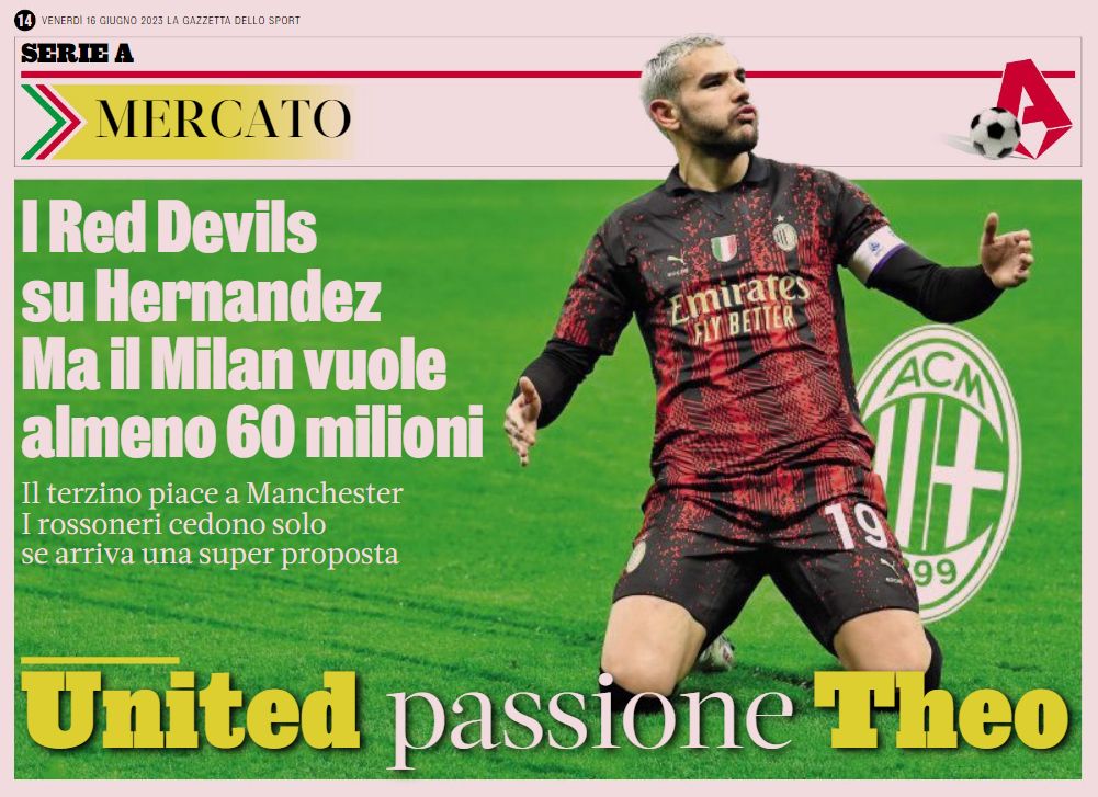 GdS: Man Utd Express Interest In Milan Star Hernandez But Hefty Offer ...