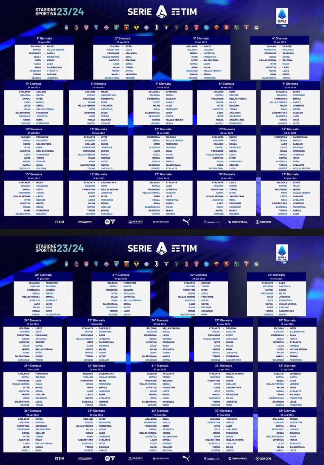 Serie A Schedule 2023-24 - Italian Serie A Fixtures & Matches Today