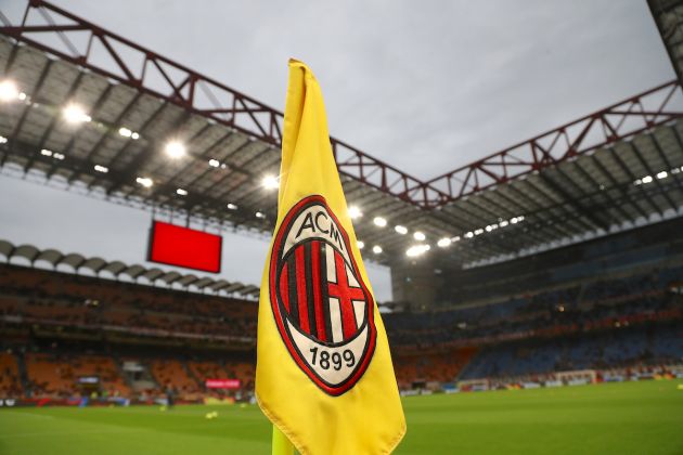 A detailed view of the AC Milan corner flag