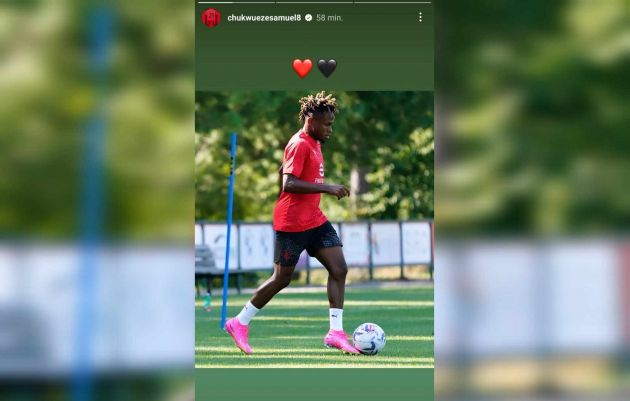 Photo: Chukwueze Continues To Work Alone Ahead Of Milan's Return