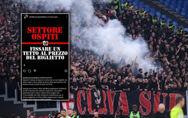 Curva Sud announce silent protest ahead of Roma-Milan due to ticket prices