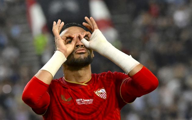 Sevilla's Moroccan forward #15 Youssef En-Nesyri