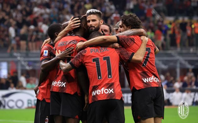 AC Milan players celebrate