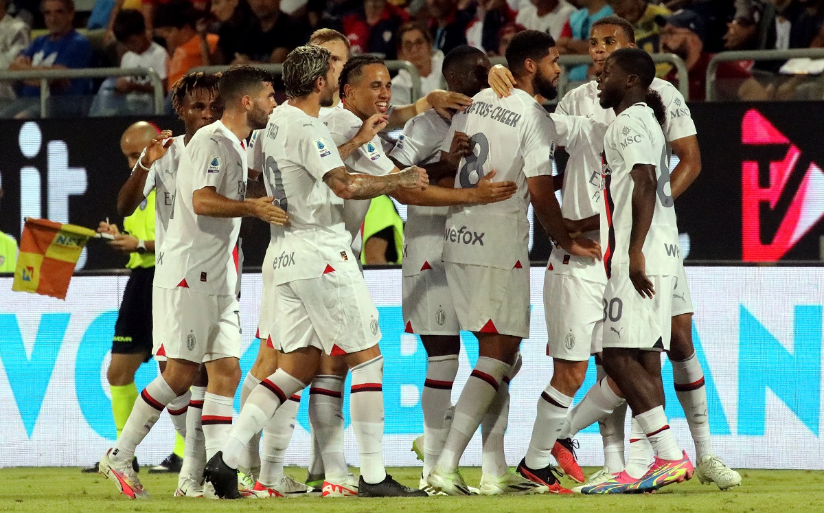 Milan players celebrate