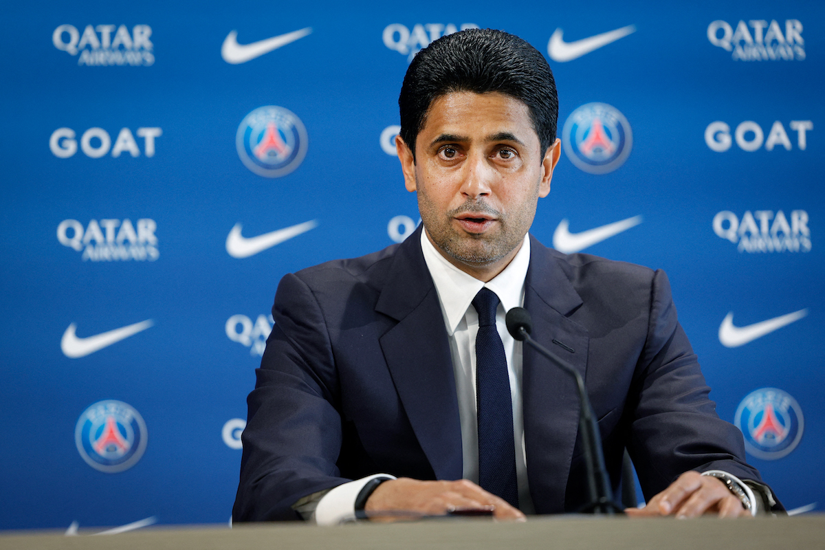 Paris Saint Germain's Qatari president Nasser al-Khelaifi