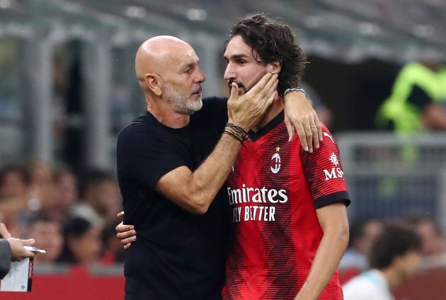 Stefano Pioli and Yacine Adli
