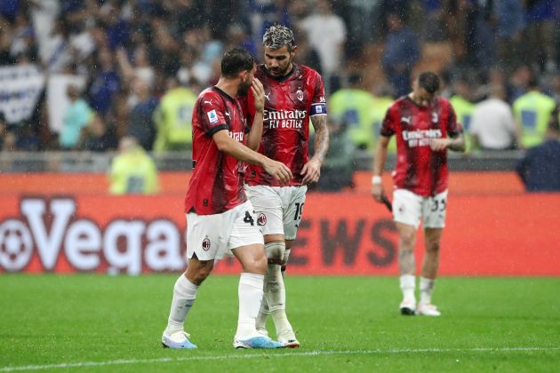 Alessandro Florenzi and Theo Hernandez of AC Milan