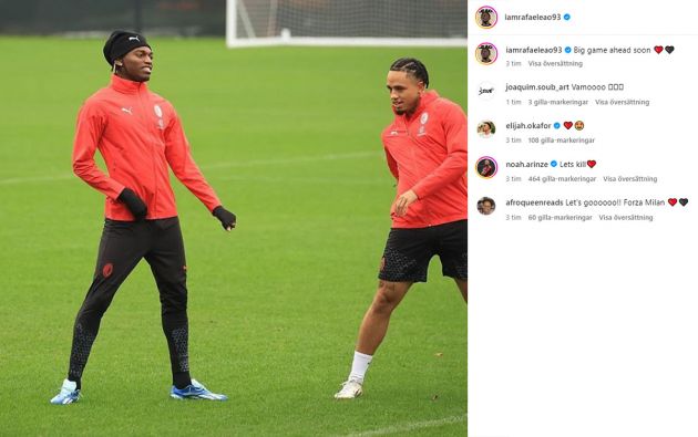 Photo: Leao shares message ahead of Milan-Juve clash - 