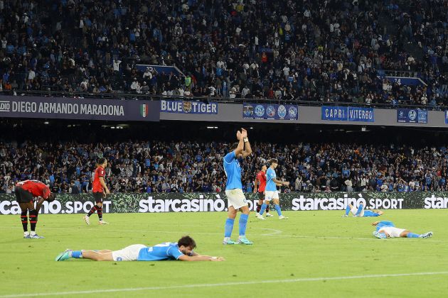 The players of SSC Napoli and AC Milan