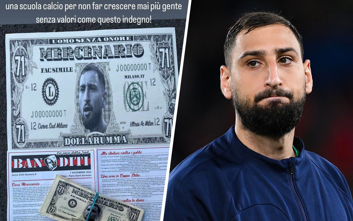 Photo: Milan ultras unveil custom dollars bills to be thrown at Donnarumma