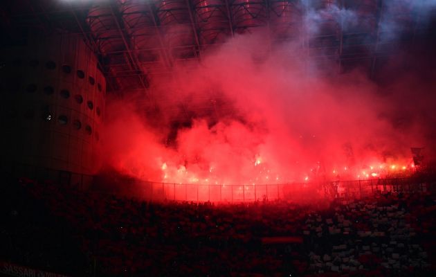 PSG fans at Milan