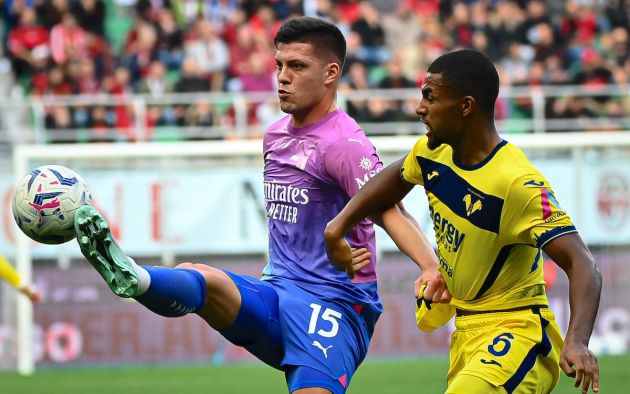 AC Milan's Serbian forward #15 Luka Jovic