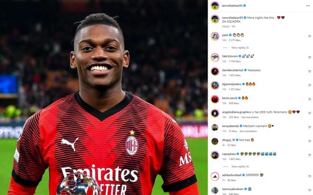 Leao reacts Milan-PSG