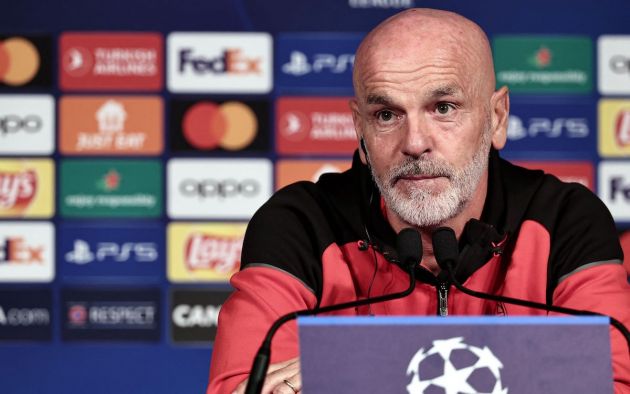 AC Milan's Italian head coach Stefano Pioli gives a press conference