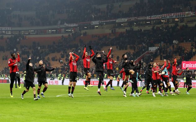 AC Milan celebrate Roma