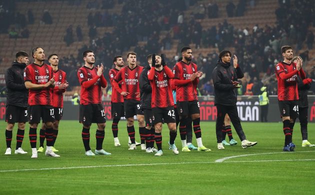 AC Milan players after Bologna
