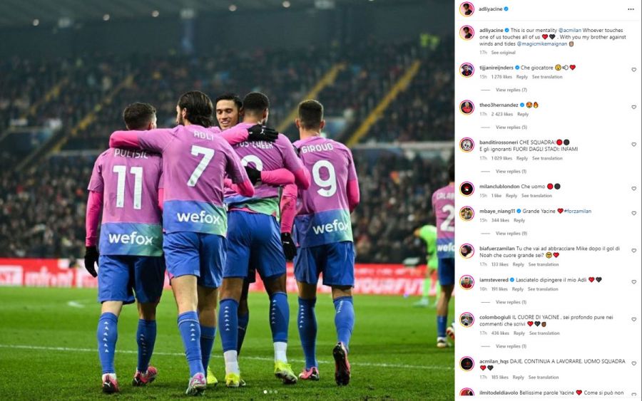 Photos Milan players react to Udinese win on social media “This is