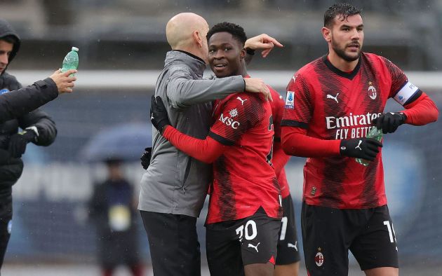 Stefano Pioli manager of AC Milan and Chaka Taore