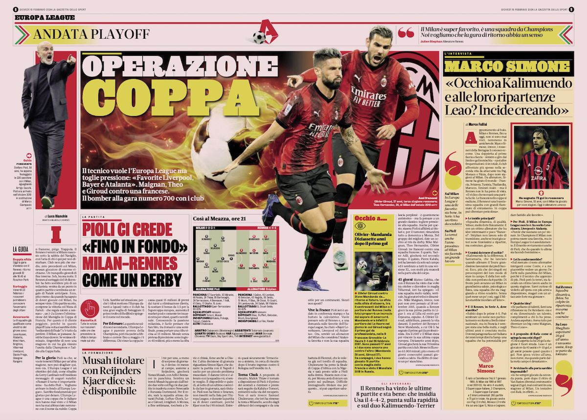 gazzetta milan rennes gazzetta milan rennes