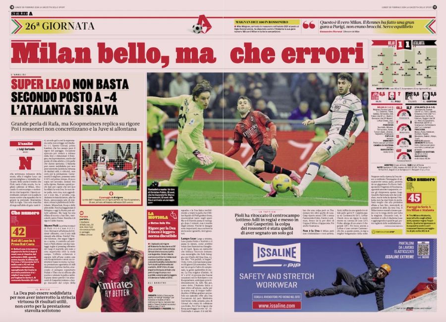 GdS: Pioli's Midfield Tweak That Stifled Atalanta's Attack Against Milan