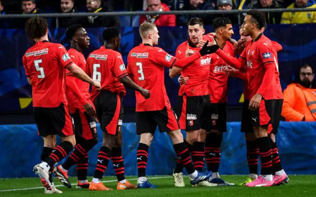 Rennes players celebrate