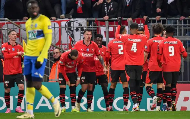 Rennes players celebrate