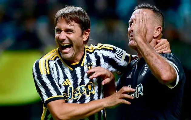 Juventus' former Italian players Antonio Conte