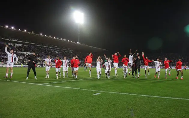Milan celebrate Fiorentina win