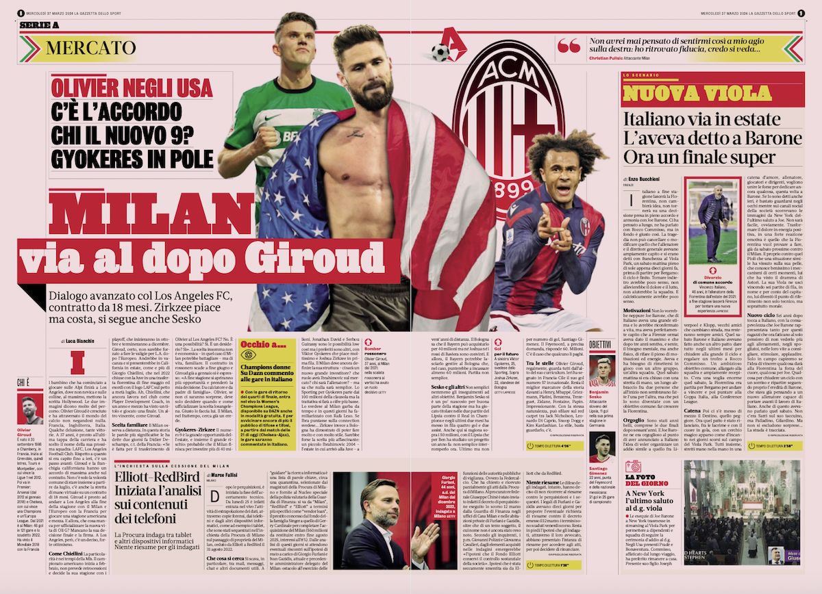 gazzetta post giroud milan gazzetta post giroud milan