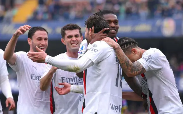 Theo Hernandez of AC Milan celebrates