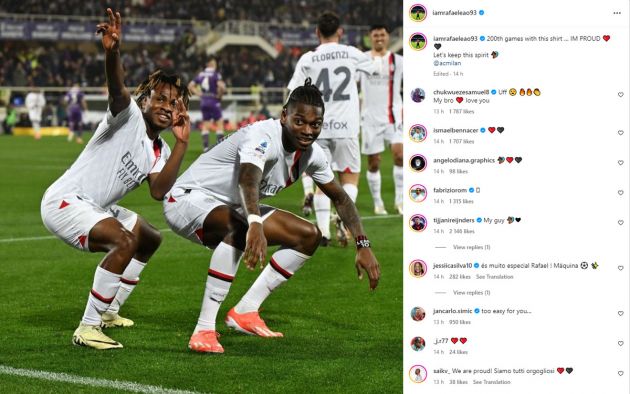 Leao reacts Fiorentina-Milan