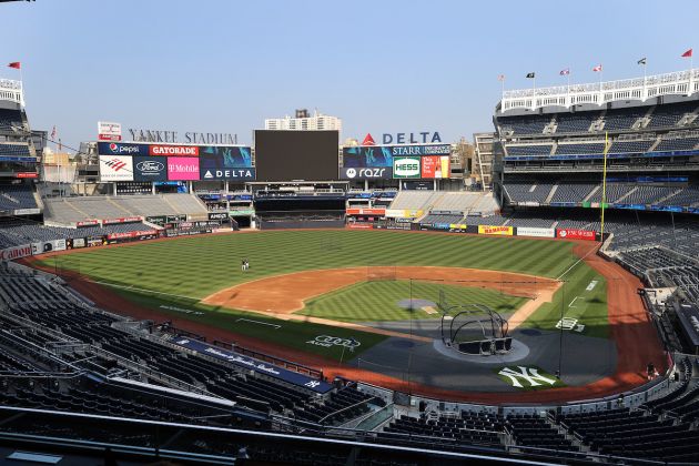 A general view of an empty Yankee Stadium