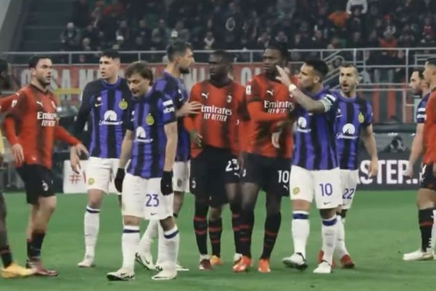 Adli and Lautaro involved in expletive exchange during Milan derby – video