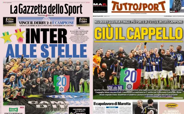 front pages italy 23 april