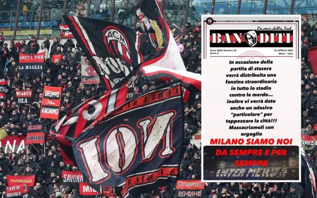 The AC Milan fans show their support