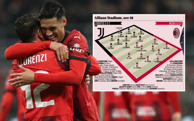 gazzetta juventus milan xis