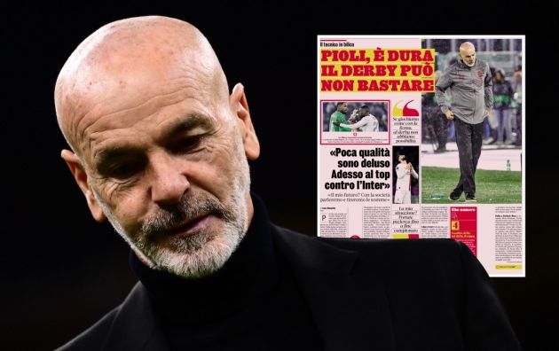 GdS: ‘Winning the derby might not be enough’ – Pioli’s Milan tenure fizzling out