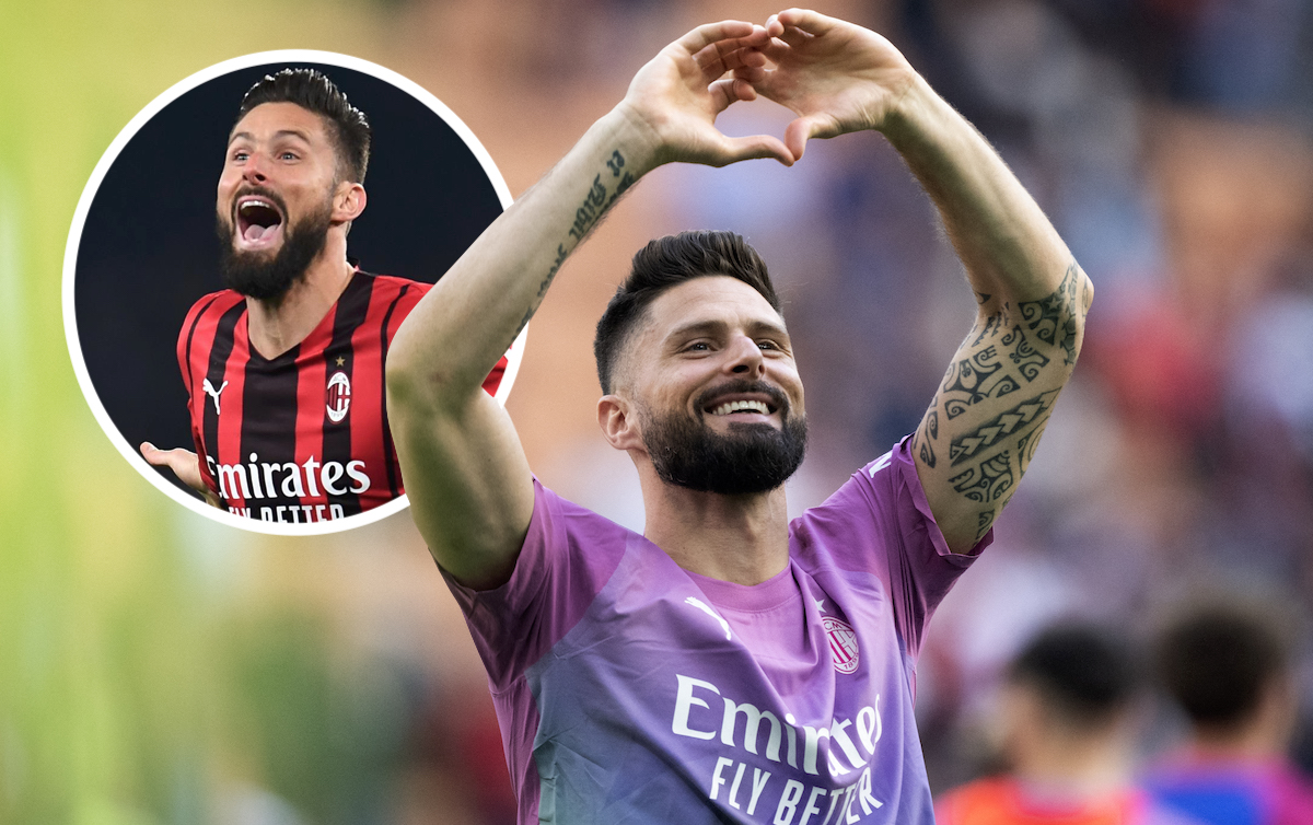 AC Milan's French forward #09 Olivier Giroud