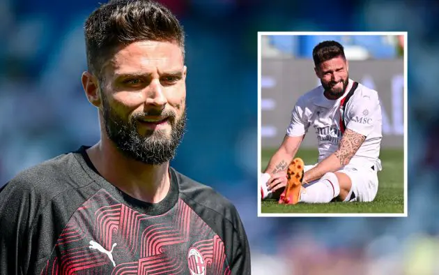 AC Milan's French forward #09 Olivier Giroud